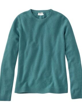 L.L. Bean Teal Cashmere Crewneck Womens Sweater